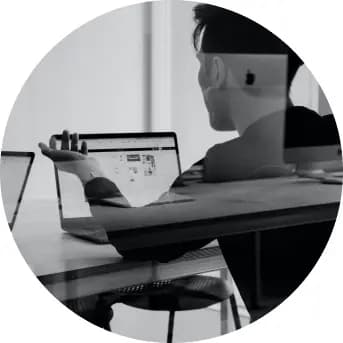 man on computer